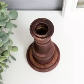 Подсвечник дерево "Моранди" тёмно-коричневый 16,5х8,5х8,5 см