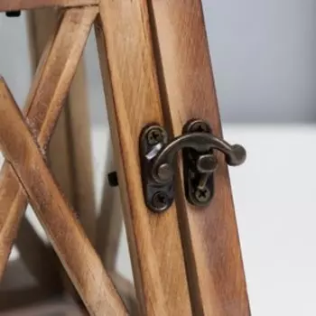 Деревянный подсвечник-фонарь на 1 свечу «Трапеция», состаренный, 261616 см