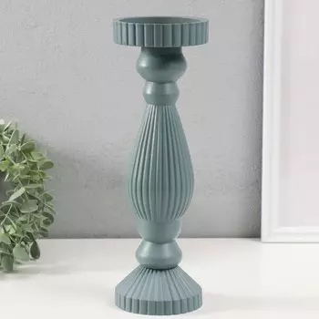 Деревянный подсвечник на 1 свечу «Гофре», серо-сиреневый, 9.79.730.5 см