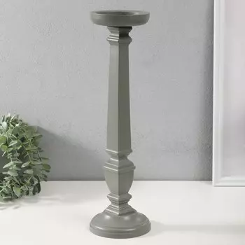 Деревянный подсвечник на 1 свечу «Греция», серый, 11.511.539.5 см