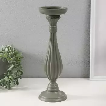 Деревянный подсвечник на 1 свечу «Элегант», серый, 12.512.533.5 см