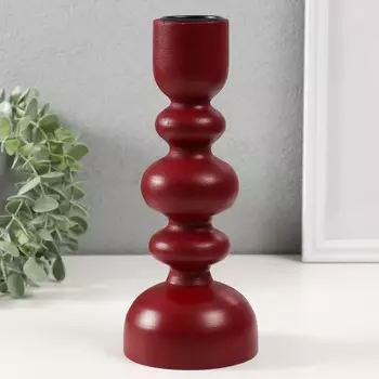 Деревянный подсвечник на 1 свечу «Эллипсы», бордо, 9.89.824 см