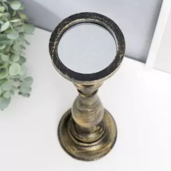 Подсвечник дерево на 1 свечу "Оскар" медь 37х10х10 см