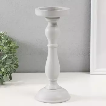 Деревянный подсвечник на 1 свечу «Талия», св. серый, 101026.5 см