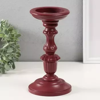 Деревянный подсвечник на 1 свечу «Версаль», бордо, 12.512.522.8 см