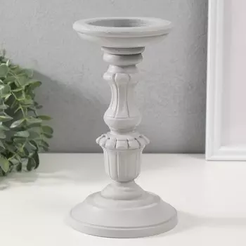 Деревянный подсвечник на 1 свечу «Версаль», св. серый, 12.512.522.8 см