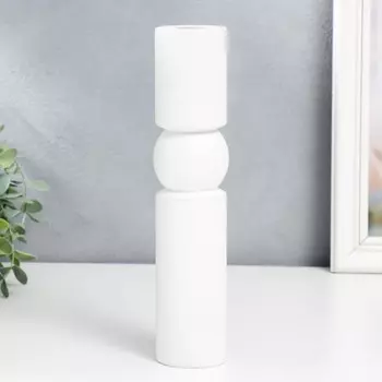 Деревянный подсвечник на 1 свечу «Норд», белый, 24.55.55.5 см