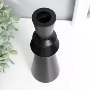 Подсвечник дерево "Полночь" чёрный 21х7,5х7,5 см