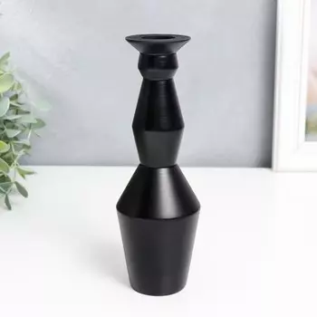 Подсвечник дерево "Сканди" чёрный 17,5х6х6 см