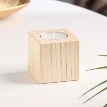 Подсвечник деревянный 6×6 см