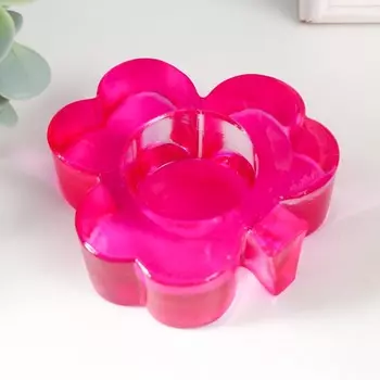 Подсвечник для чайной свечи "ЛИСТОЧЕК-микс малиновый" 3х9,6 см