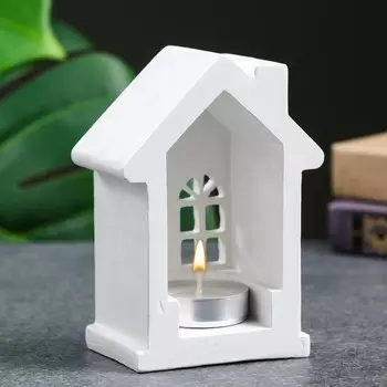 Подсвечник на 1 свечу «Домик», гипс, белый, 128.56 см