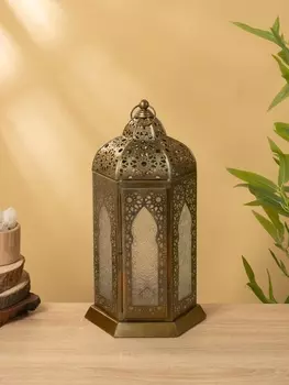 Подсвечник фонарь «Золотое кружево», 19.519.535.5 см, железо