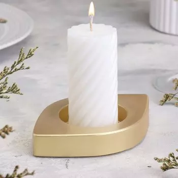 Подсвечник "Глаз. Мрамор" из гипса, 14,5х9,5х2см,золото