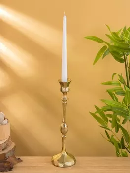 Подсвечник «Грани», 30 см, алюминий, золото