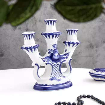 Подсвечник "Гжель", 12,5 х 17 х 18,5см