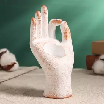 Подсвечник "Хинди" белый, 16см