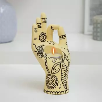 Подсвечник "Хинди" с росписью, 16см