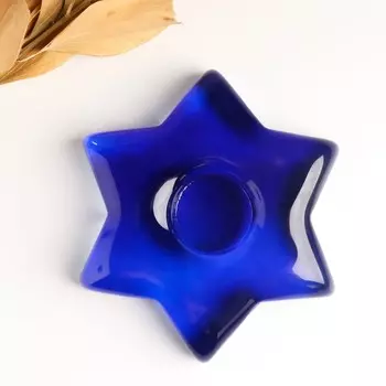 Подсвечник "Хрустальный цветок" 3х15см, 20мл КОБАЛЬТ