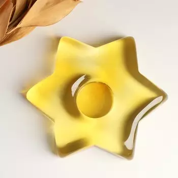 Подсвечник "Хрустальный цветок" 3х15см, 20мл ПЕСОЧНЫЙ