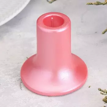Подсвечник из гипса,7,5х7,5см,розовый