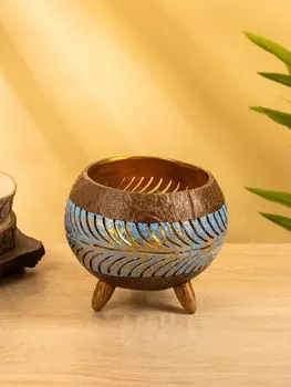Подсвечник из кокоса, 151513 см, голубой