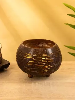 Подсвечник из кокоса, 151513 см, коричневый