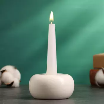 Подсвечник керамика на 1 свечу TAKE IT EASY «Эдвард», белый глянец, 477см