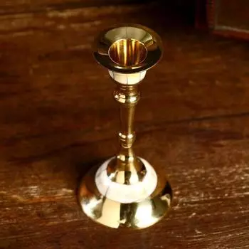 Подсвечник "Эниа" латунь, перламутр 5х5х11 см