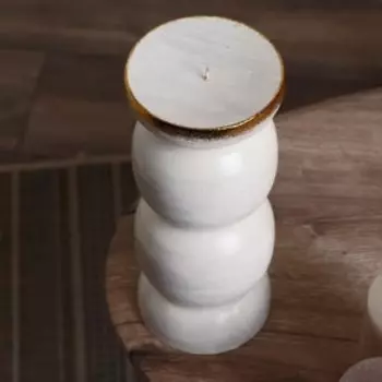 Подсвечник "Кэндл" дерево 25 см, голубой