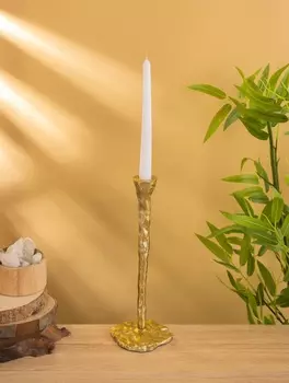 Подсвечник «Капель», 30 см, алюминий, золото