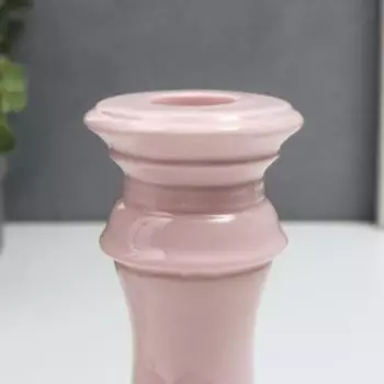 Подсвечник керамика "Листья. Классика" нежно-розовый 17,2х7,5х7,5 см