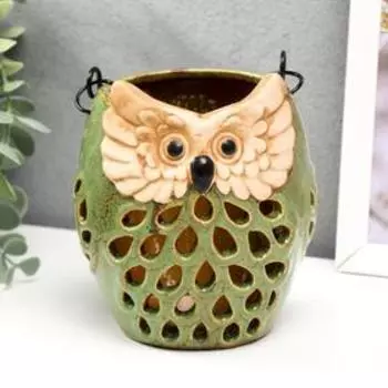 Подсвечник керамика на 1 свечу "Филин - петельки" МИКС 12х9х9,5 см