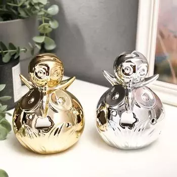 Подсвечник керамика на 1 свечу «Филин с совёнком на голове», 12.58.58 см, МИКС