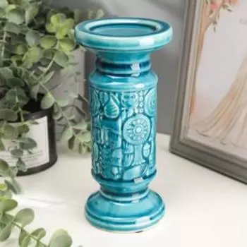 Подсвечник керамика на 1 свечу "Колонна лесная" 19х8,8х8,8 см