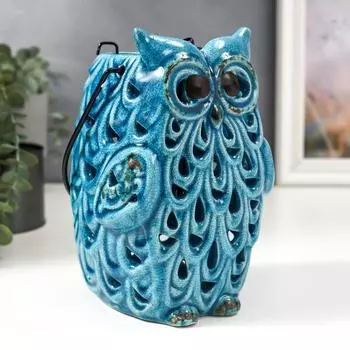 Подсвечник керамика на 1 свечу "Совушка-фонарь лепестки" 19,5х14,5х10,5 см