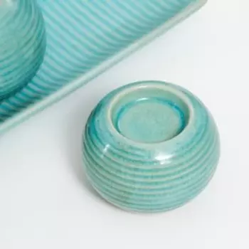 Подсвечник керамика набор на 3 свечи "Шары" на подставке 12х8х29 см