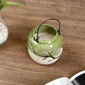 Подсвечник керамика "Птица на ветке" МИКС 11х11х11 см