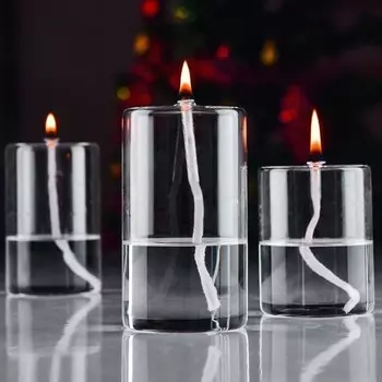 Подсвечник керосиновый стекло "Цилиндры" прозрачный набор 3 шт 9,2х7х7, 11х7х7, 12,5х7х7 см 760201