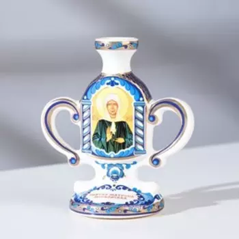 Подсвечник киот "Матрона", гжель