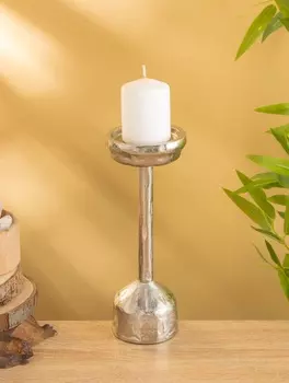 Подсвечник «Креманка», 26 см, алюминий, серебро