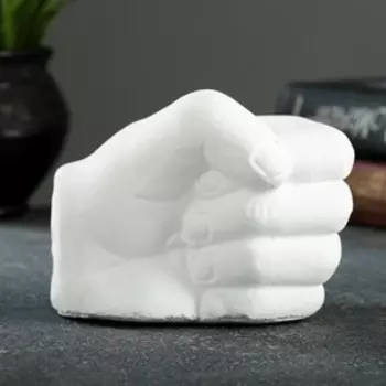 Подсвечник "Кулак" белый