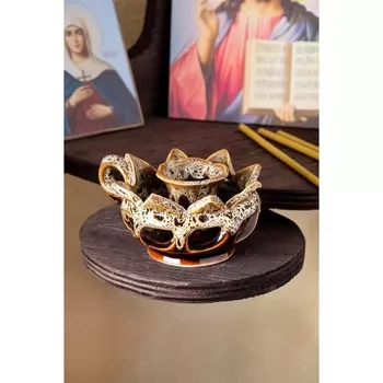 Подсвечник "Кувшинка", для одной свечи, коричневый, пена