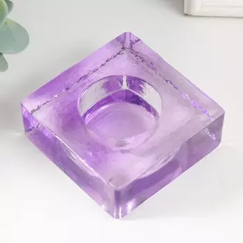 Подсвечник "КВАДРАТ" 3х8 см СИРЕНЕВЫЙ