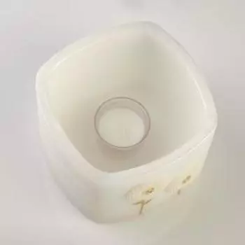 Подсвечник/ лампион квадратный "Одуванчики", 13×13×9,5 см, белый