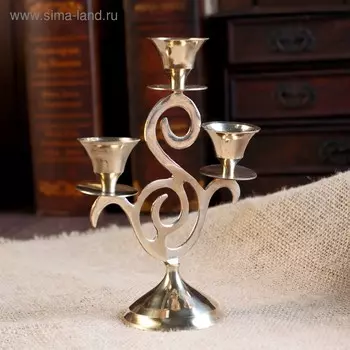 Подсвечник латунь "Узоры" 12х5,5х16 см