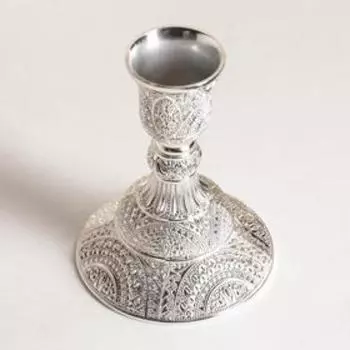 Подсвечник «Леранс», 8×8×10,5 см, цвет серебряный