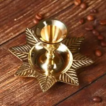 Подсвечник "Листок" на 1 свечу, латунь 9,5х9,5х6 см