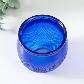 Подсвечник "Лизи" СИНИЙ 8,5х8,5 см, 200мл