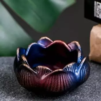 Подсвечник "Лотос" синий космос, 5х8см